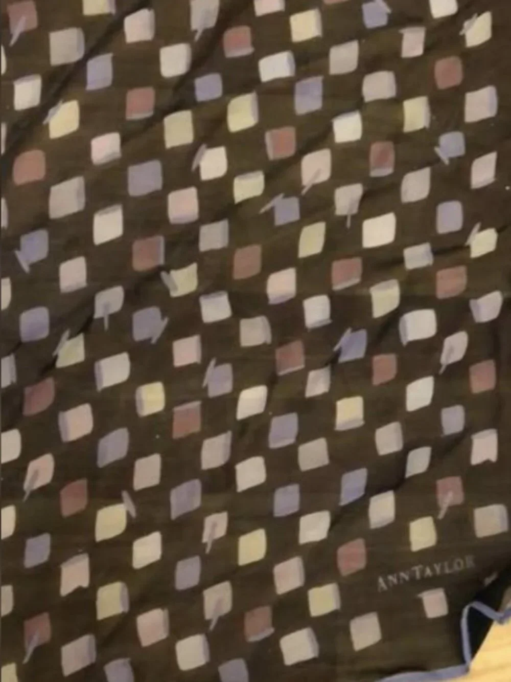 Ann Taylor Scarf Checkered Silk